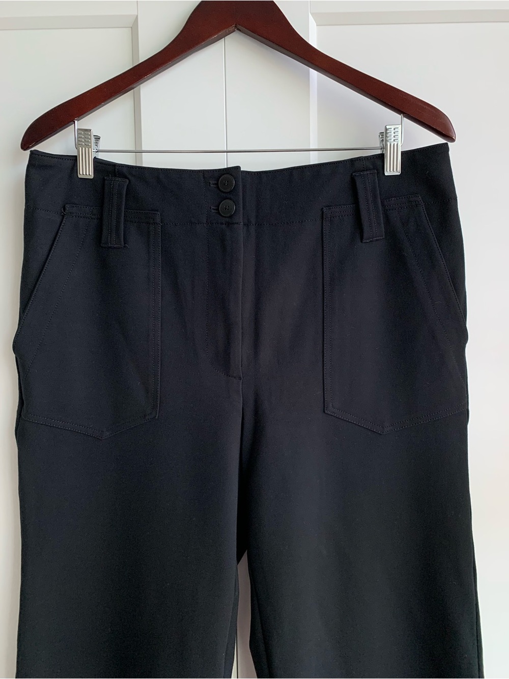 Maeve by Anthropologie wide leg flare Black Pull-On Pants women’s size 14 - Picture 3 of 14